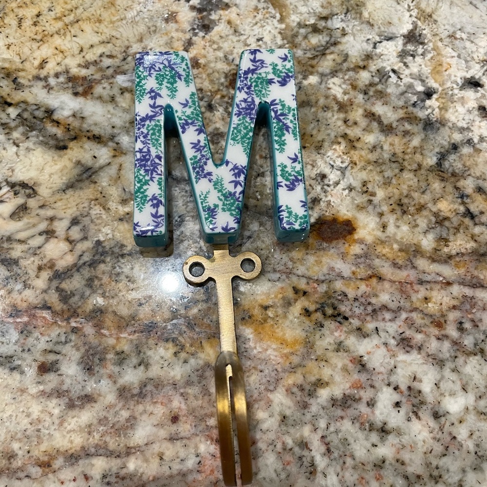 Anthropologie Floral Monogram Hook
